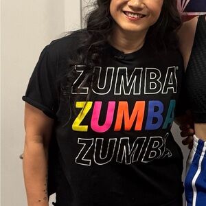 Used GoodZumba Black Graphic T-Shirt Sz M